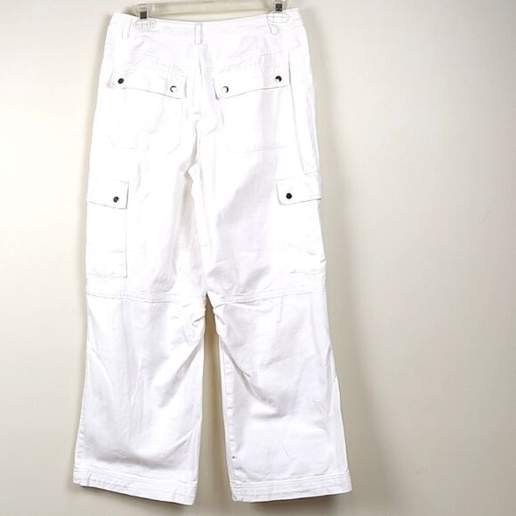 Princess Polly White Wide Leg Patch Pockets Denim Pants Size 4 - Picture 14 of 16